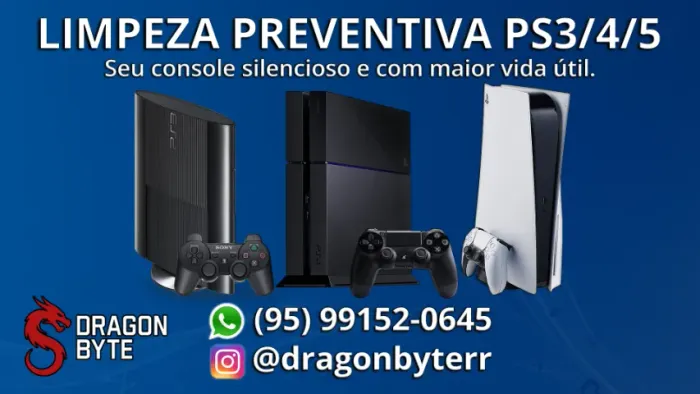 Limpeza Preventiva PS3 PS4 PS5 - Dragon Byte RR