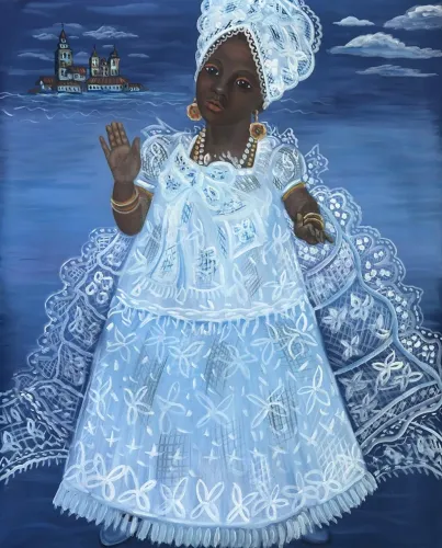 Obra de Arte Pintura Em Tela Iemanjá Baiana