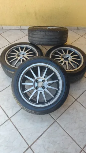 Oportunidade, Rodas aro 17 4x100 com pneus, Aceito trocas Chama, leia o anúncio todo  cart