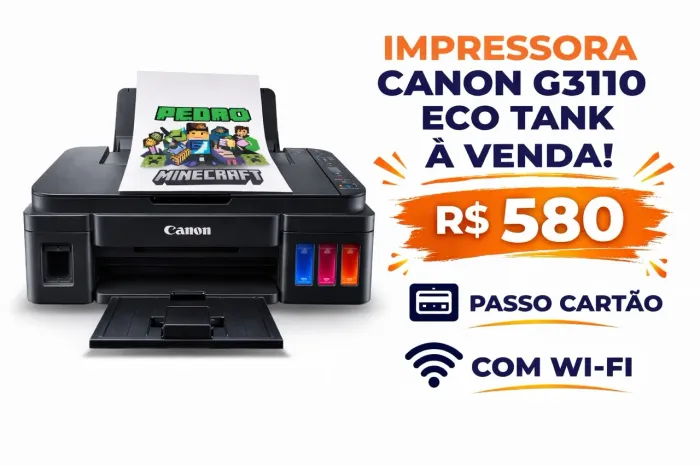 Impressora cânon G3110 Eco Tank Wi-Fi 
