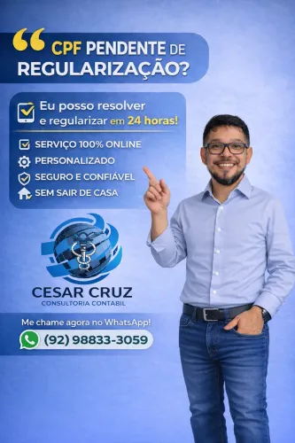 Regularização de CPF pendente junto à Receita Federal.