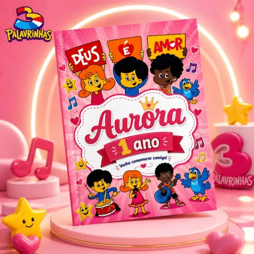 Livro de colorir lembranças de aniversário 3 palavrinhas