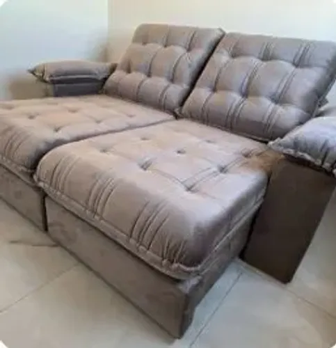 Sofá Retrátil 4 Lugares No Cinza