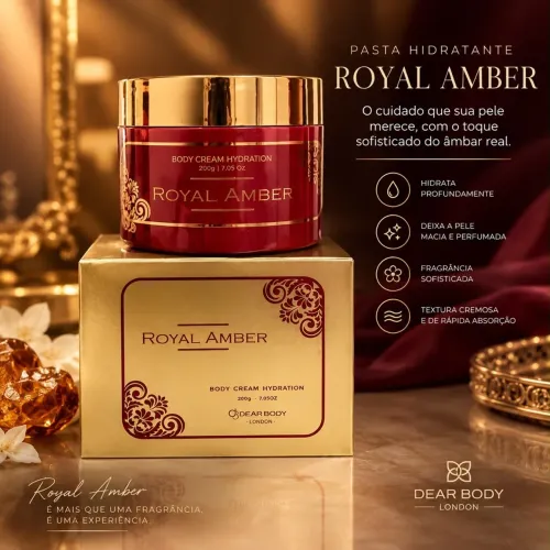 Pasta Hidratante Royal Amber 200g - Hidratação Profunda e Perfume Sofisticado