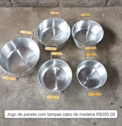 Jogo de Panelas com Tampa de Alumínio - 5 Peças