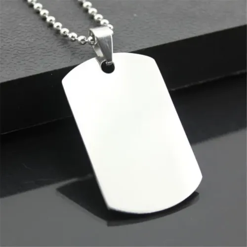 Colar Cordão Corrente Pingente Placa Identificação Masculino Feminino Unissex Lisa
