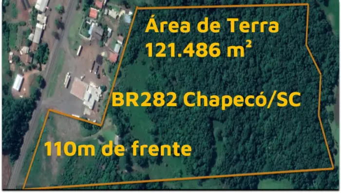 Excelente área de terra em Chapecó-SC (Distrito Sede Figueira) - 121.486m²
