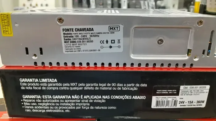 Fonte de alimentação 24v/15A 360w Fonte Real  Ideal Para Equipamentos