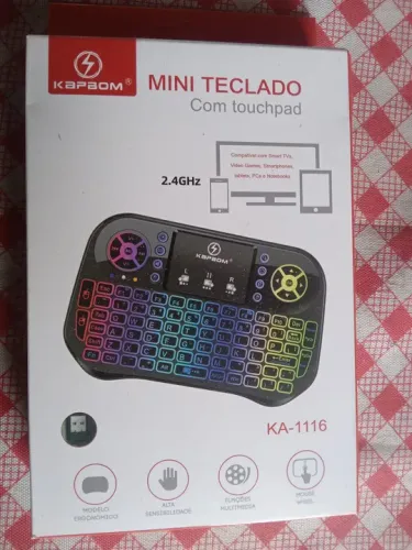 Mini Teclado com Touchpad 2.4GHz - Novo