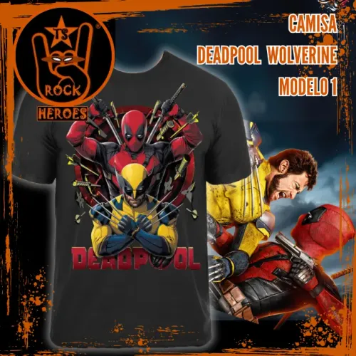 Camisa Deadpool e Wolverine Adulto de Algodão com Estampa em Alta Definição