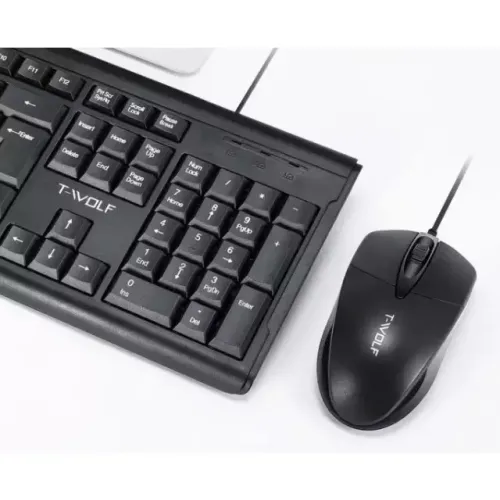 Kit Teclado e Mouse Com Fio USB Qualidade