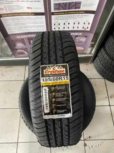 4 PNEUS 195/60/R15 REMOLD CRYSTONE VIPAL (instalação gratuita)