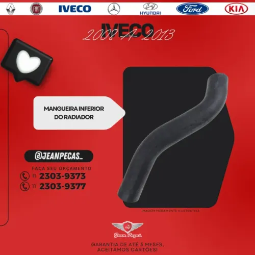 mangueira inferior do capo - iveco 