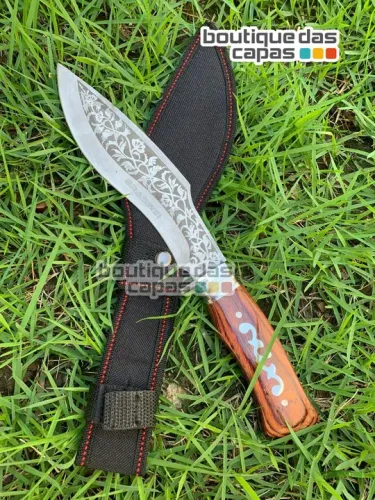 Faca churrasco caça e pesca BW7235 aço inox 420cc Comprimento total: 32cm