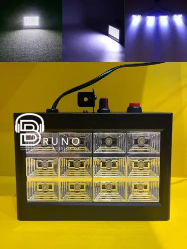 Strobo 12 LED BRANCO Alto Brilho Luz de Festa<br>
