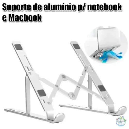 Suporte base de alumínio ergonômico para notebook macbook