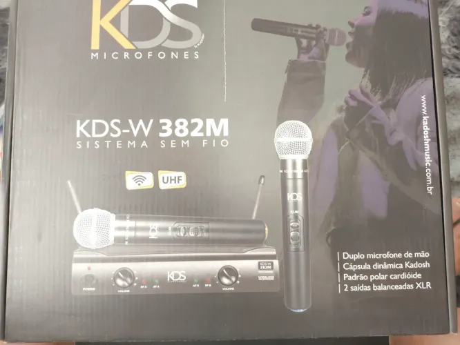 Kit Microfone Sem fio KDS-W382M UHF Mão Duplo Kadosh