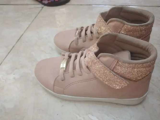 Tênis Infantil Rosa com Glitter N°31
