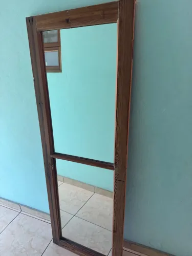 Kit 4 peças espelho em madeira maciça Pinho de riga 