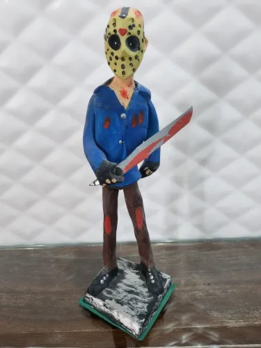Boneco de cerâmica fria Jason Voorhees da Série Sexta-Feira 13 - 21cm