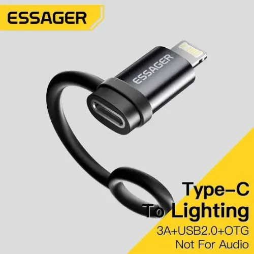 Adaptador Tipo C para Lightning 3A + USB 2.0 + OTG