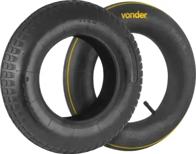 Pneu para carrinho 3,25" x 8", 2 Lonas com câmara, VONDER