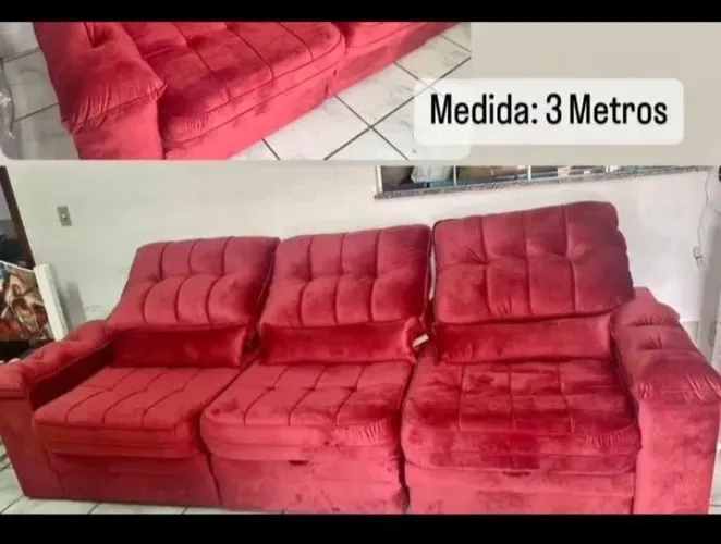 Sofá Retrátil e reclinável MADEIRA MACIÇA
