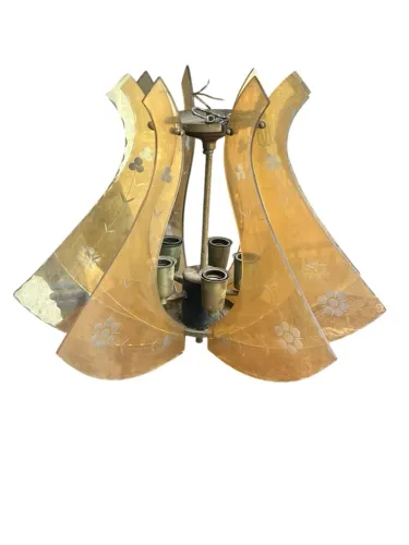 Lustre vintage de vitro com detalhes em dourado