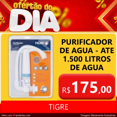 PURIFICADOR DE AGUA BRANCO - TIGRE ( ATE 1.500 LITROS DE AGUA )