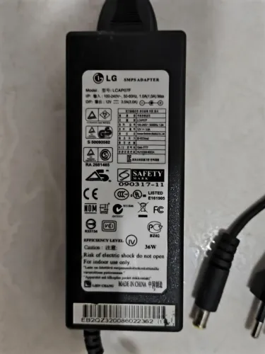 Fonte Para Monitor Lg Modelo Lcap07f 12v=3a 36w<br>