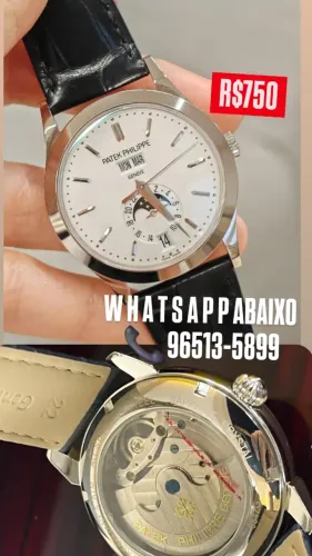 Relógio PATEK PHILIPPE GENEVE AUTOMÁTICO MOSTRADOR BRANCO