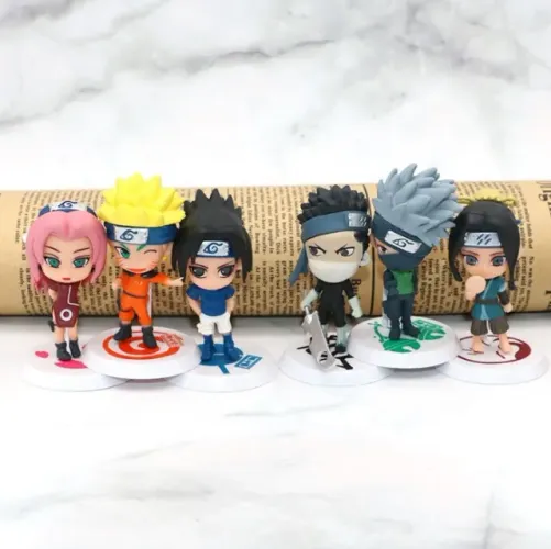 Kit Naruto 6 Mini Action Figures 7cm - Edição Ninja