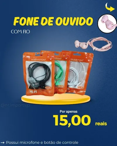 Fone de ouvido com fio 
