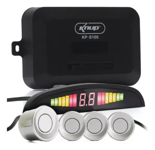 Sensor Estacionamento Carro 4 Sensores 3 Cores Kp S100 Cor Prata
