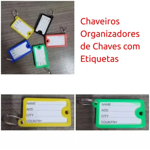 Chaveiros Organizadores de Chaves com Etiquetas