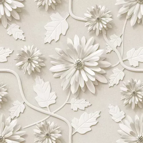 Kit 4 Rolos Papel Parede - Elegance Floral 3D 60 cm