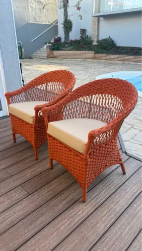 Poltrona em corda nautica. 890 cada