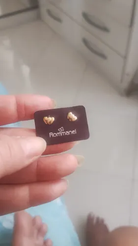 Lindo brinco coração Rommanel -Novo