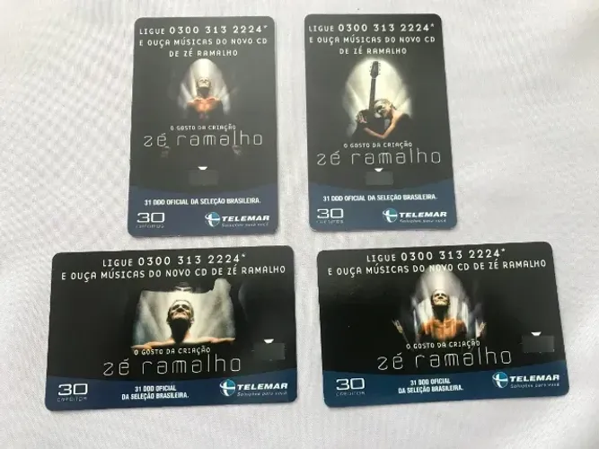Coleção 4 Cartões Telefônicos Série Zé Ramalho