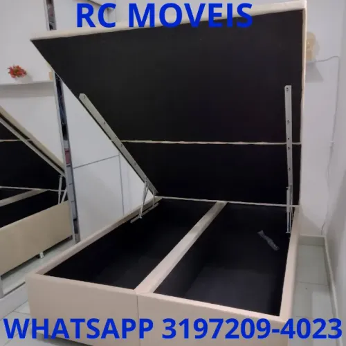 Cama Box Baú Super King Blindada com Pistão a Gás
