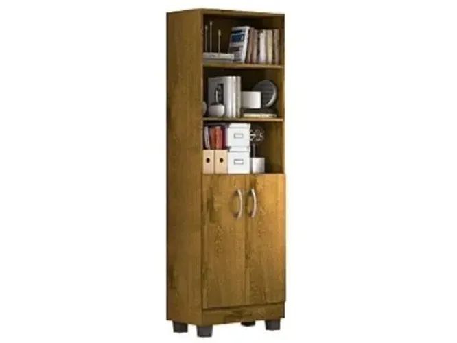 Livreiro Iara 3 prateleiras 2 portas - Nobre l54