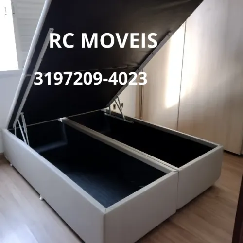 Box Casal Baú 1.38x1.88 Bipartido com Pistão a Gás - Direto da Fábrica