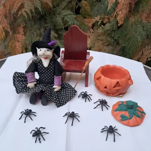 Kit 5 - Bruxinha Alemdalenda - Abóbora Encantada - Halloween - Bruxa
