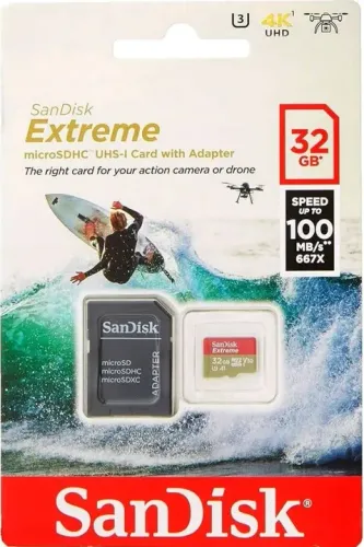 Cartão de memória SanDisk SDSQXAF-032G-GN6MA Extreme com adaptador SD 32GB