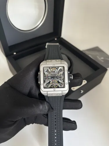 Relogio Masculino Hublot - Automatico - Preto e Prata
