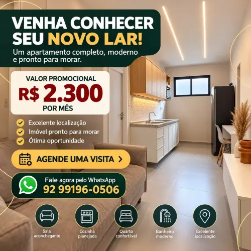 Apartamento Mobiliado e Moderno | Aluguel Promocional R$ 2.300/mês