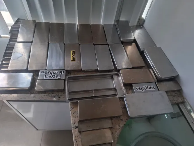 Kit estojos inox para esterilização 