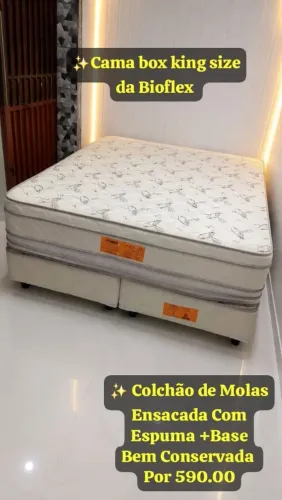 Cama de casal King Size Bioflex Bem Confortável Colchão+ Base Entrego