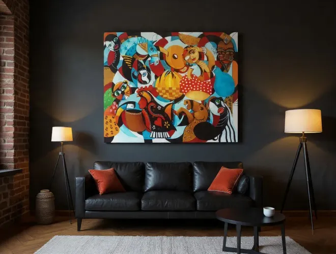 Oferta tempo limitado!Obra de arte ,pintura afro-brasileira/ Brasilianos