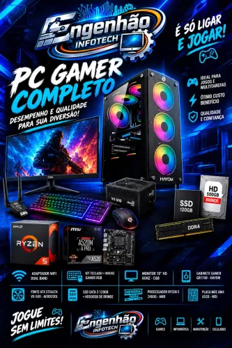 Pc gamer completo com monitor novo